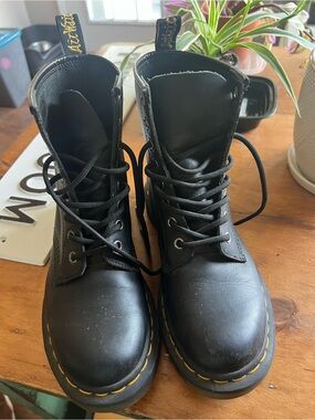 Dr. Martens Black Leather Lace-Up Combat Boots